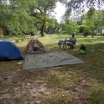 Nous sommes bien installés au camping de la Hure où les propriétaires nous ont réservé un bon accueil !